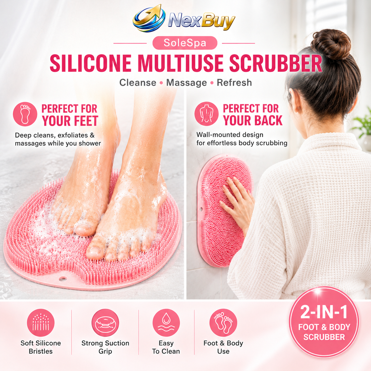 SoleSpa 2-in-1 Foot & Body Silicone Scrubber